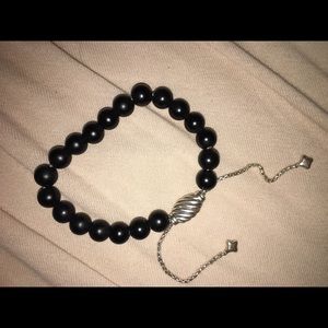 David Yurman black onyx beaded bracelet
